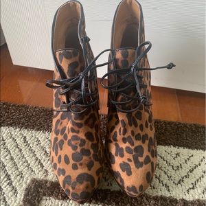 Leopard print booties